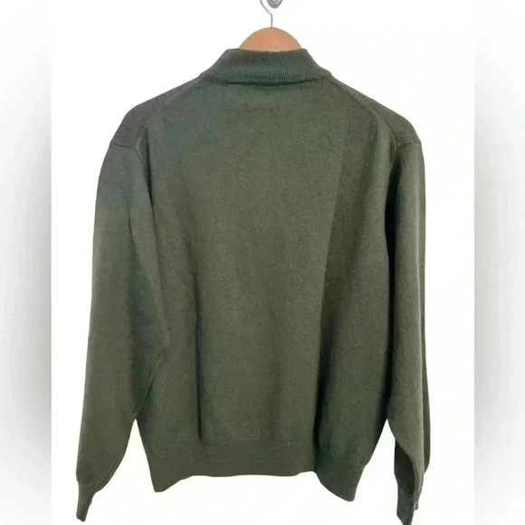Guidon’s Merino Wool Made in Italy Men’s Olive Green Mock neck Sweater - Picture 2 of 6